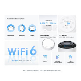 TP-link Deco X50-PoE Dual-Band Wi-Fi 6 Mesh System AX3000, 4 int., 1x2.5G, 1x1G, 3ks