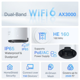 TP-link Deco X50-Outdoor Dual-Band Wi-Fi 6 Mesh System AX3000, 2 int., 2x1G, 1ks