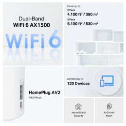 TP-link Deco PX10 Powerline Wi-Fi 6 Mesh System AX1500, int., 3x1G, 3ks