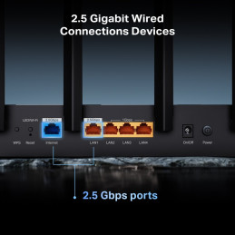 TP-link Archer BE400 Dual-Band Wi-Fi 7 Router BE6500, 6 int., 2x2.5G, 3x1G, 1×USB-A 3.0