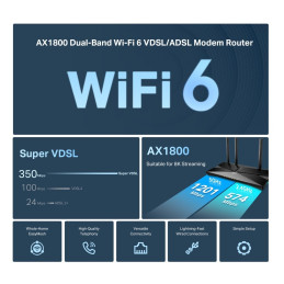 TP-link Archer VX1800V Wi-Fi 6 VDSL/ADSL modem a router