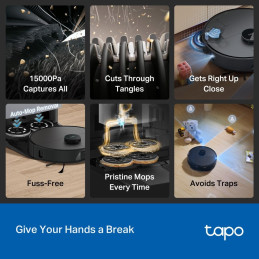 TP-link Tapo RV50 Pro Omni robotický vysavač a mop se stanicí, 15000Pa, LiDAR, výsuvné mopovací rameno