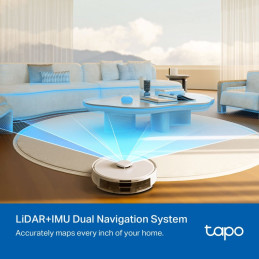TP-link Tapo RV30 Max White robotický vysavač a mop, 5300Pa, LiDAR + IMU duální navigace, bílá