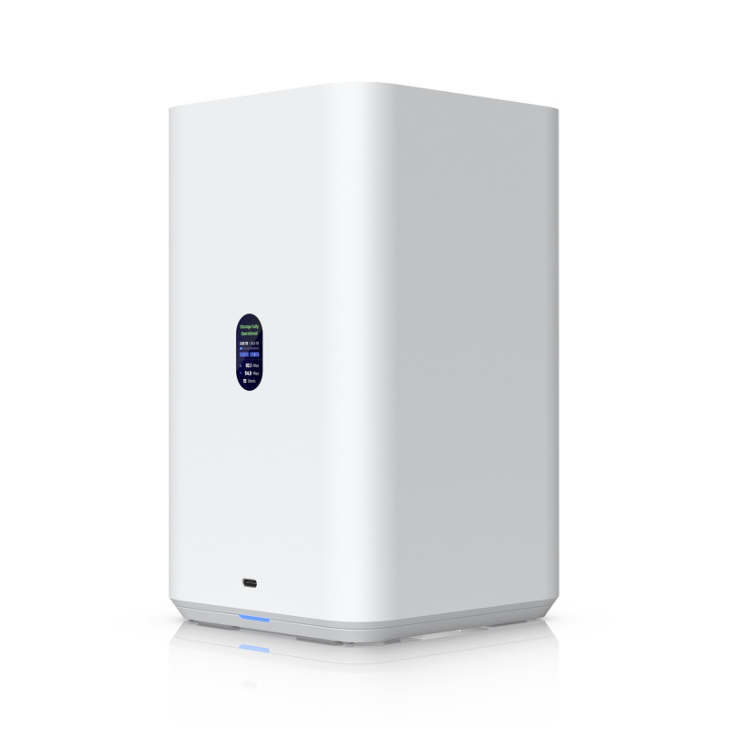 Ubiquiti UniFi dvoušachtové síťové úložiště NAS, 2.5 GbE, USB-C, bílé provedení