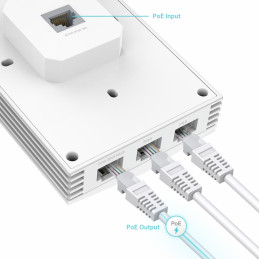 TP-link EAP655-Wall Dual-Band AP Wi-Fi 6 AX3000, 4x1G, int. antény, PoE, Omada SDN, nástěnný
