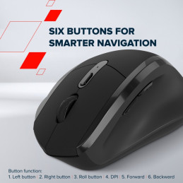CANYON mouse OnClick 17 Ergonomic 6 buttons 1600DPI Wireless Black