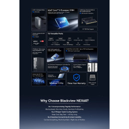 BLACKVIEW Desktop NEX60 i5-210H 4.8HGz 16/512GB,WiFi6,BT5.2,1xUSB-C,RJ45,8xUSB,1xVGA,1xDP1.4,1xHDMI 2.0,2x3.5mm,Win11Pro