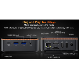 BLACKVIEW miniPC MP20 AMD Ryzen 3300U 3.5HGz 16/512GB,WiFi 6,BT 5.2,RJ45,2xUSB 3.0,2xUSB 2.0,1xHDMI,1xDP,W11Pro