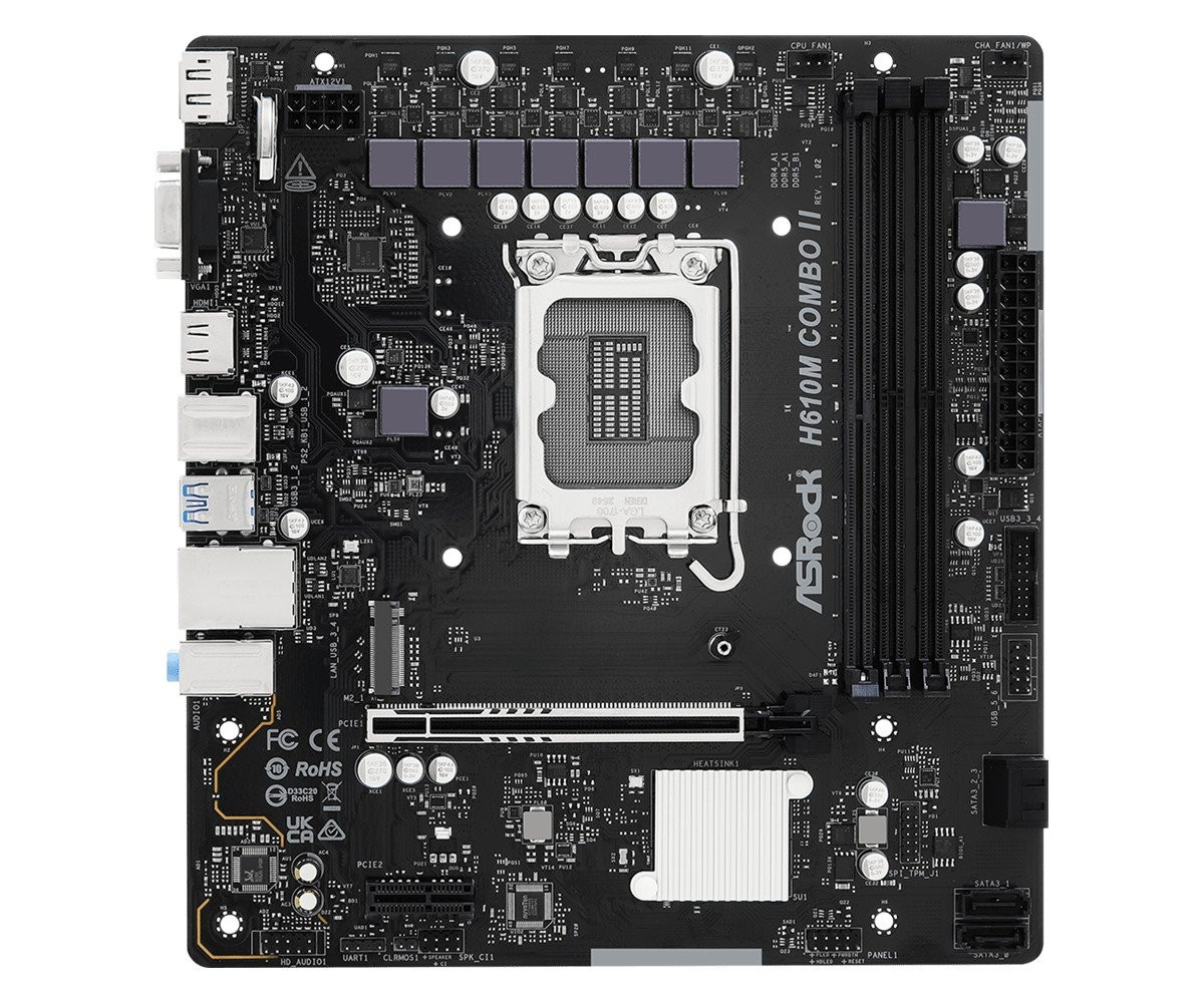 MB Asrock H610M COMBO II /LGA1700/2xDDR5/M.2/DP/HDMI/D-sub/mATX