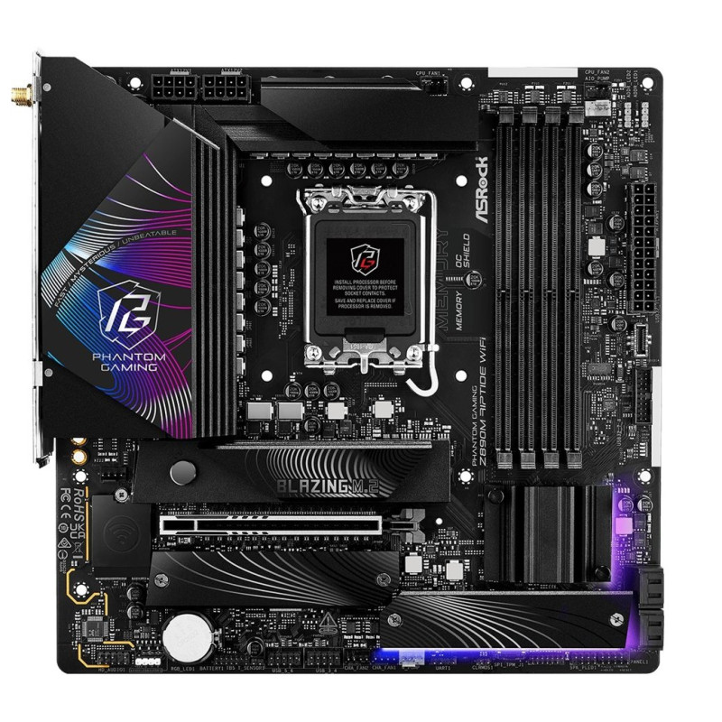 MB Asrock Z890M Riptide WiFi /LGA1851/4xDDR5/M.2/W6E+BT5.3/HDMI/DP/TB4/mATX
