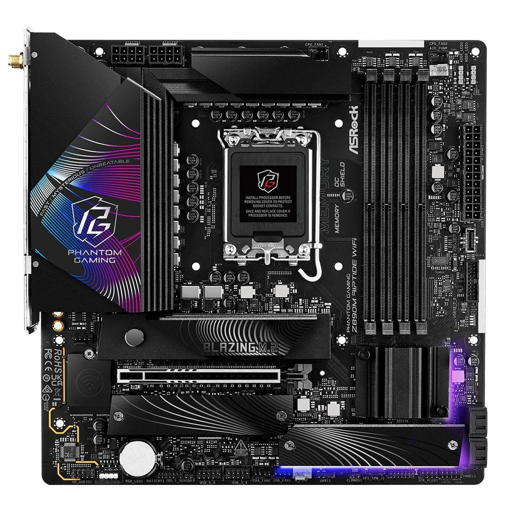 MB Asrock Z890M Riptide WiFi /LGA1851/4xDDR5/M.2/W6E+BT5.3/HDMI/DP/TB4/mATX