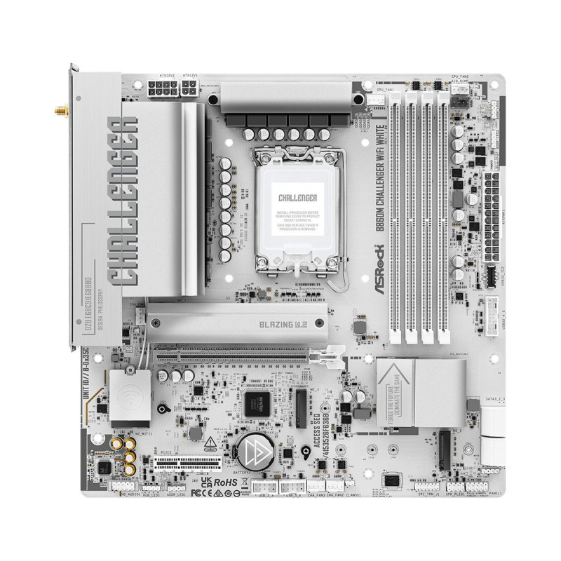 MB Asrock B860M Challenger WiFi White /LGA1851/4xDDR5/M.2/W7+BT5.4/HDMI/mATX/White
