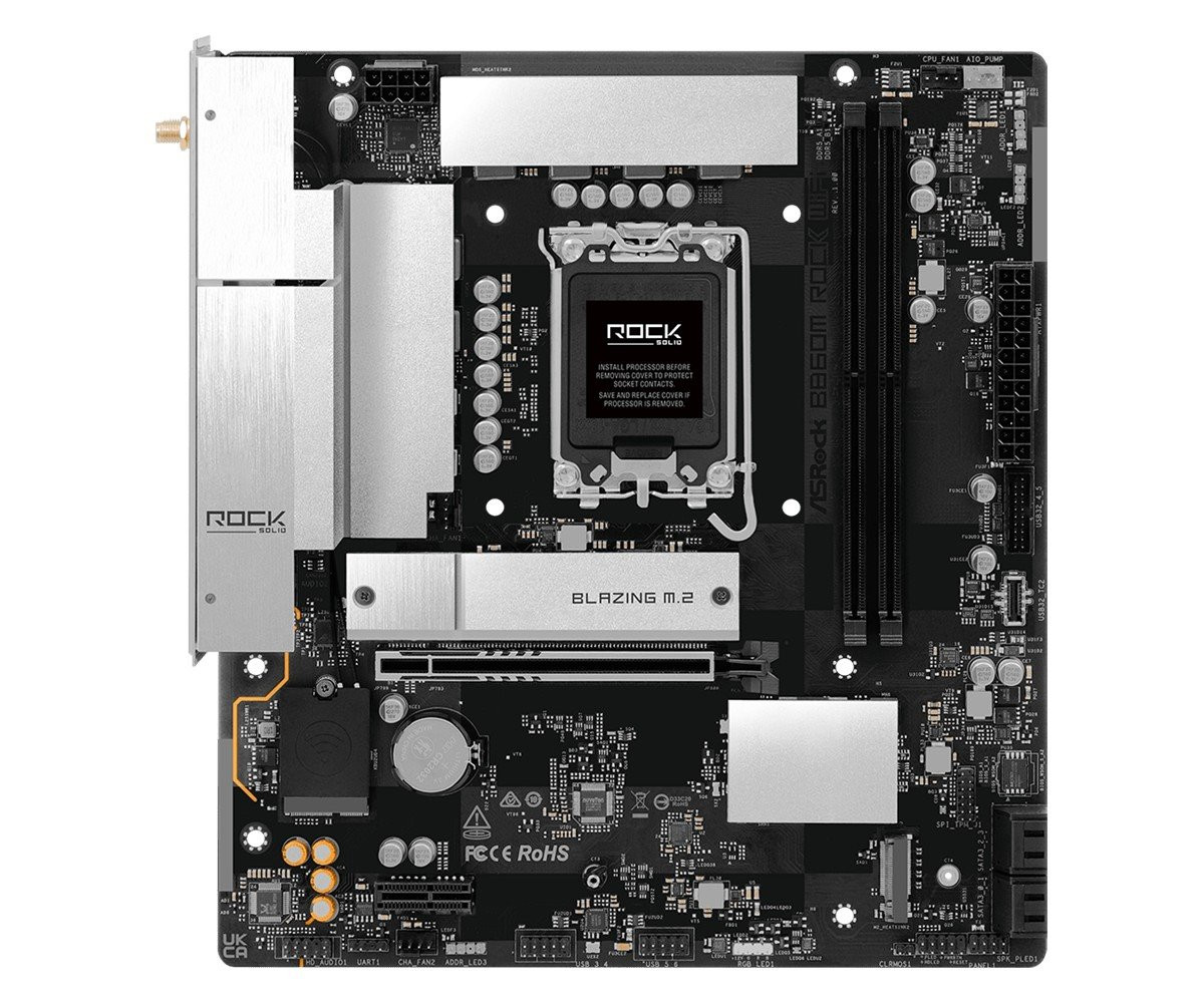 MB Asrock B860M Rock WiFi /LGA1851/2xDDR5/M.2/W6E+BT5.3/DP/HDMI/mATX