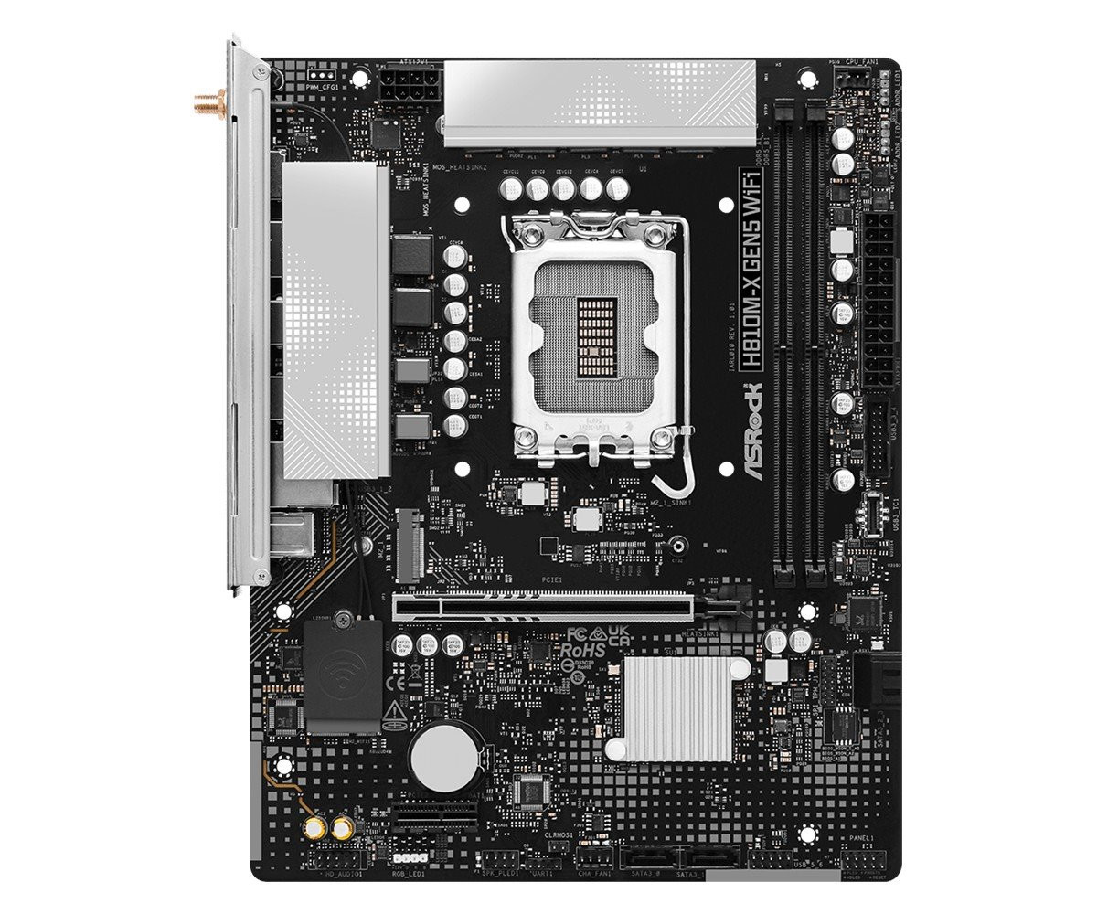 MB Asrock H810M-X Gen5 WiFi /LGA1851/2xDDR5/M.2/W6+BT5.3/DP/HDMI/mATX