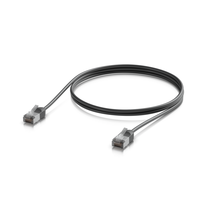 Ubiquiti UniFi Venkovní patch kabel C6A, ultra tenký a odolný stíněný kabel pro 10 GbE, 1m, Černá
