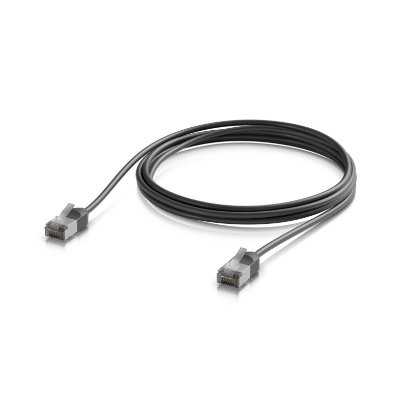 Ubiquiti UniFi Venkovní patch kabel C6A, ultra tenký a odolný stíněný kabel pro 10 GbE, 2m, Černá