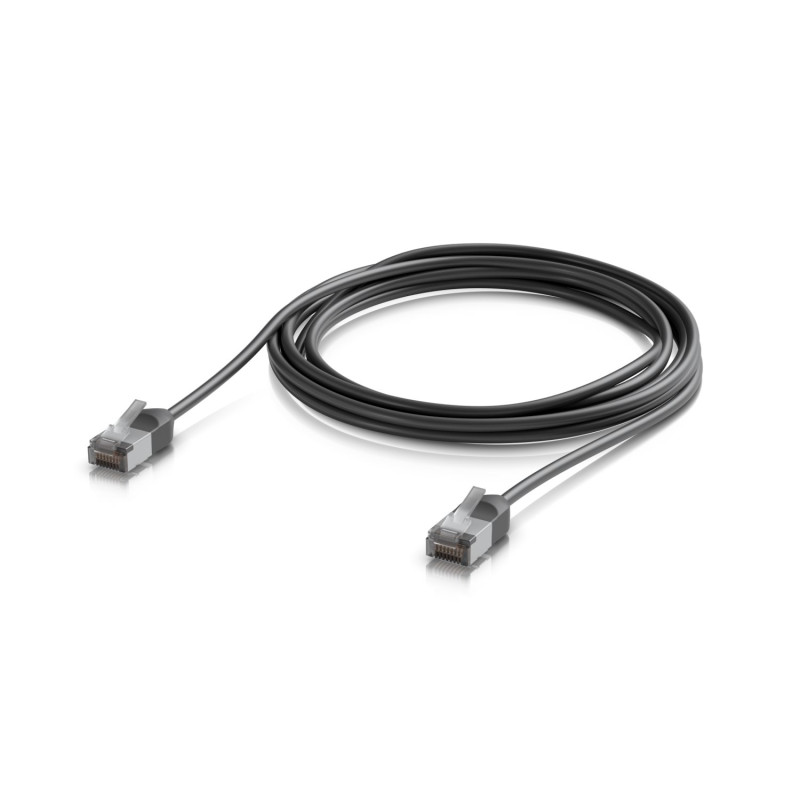 Ubiquiti UniFi Venkovní patch kabel C6A, ultra tenký a odolný stíněný kabel pro 10 GbE, 3m, Černá