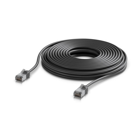 Ubiquiti UniFi Venkovní patch kabel C6A, ultra tenký a odolný stíněný kabel pro 10 GbE, 12m, Černá