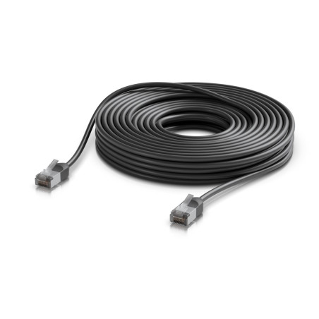 Ubiquiti UniFi Venkovní patch kabel C6A, ultra tenký a odolný stíněný kabel pro 10 GbE, 15m, Černá