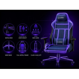 LORGAR CHA41, Ergonomic Gaming Chair Advanced, premium anti-stain fabric, Black/white