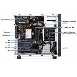 WS ASUS EC Pro ET500I W8, LGA1851, 4xDDR5, 3xPCIe, 4x2.5"/3.5", 3xM.2, 2x2.5Gb LAN, 750W, Tower 3U