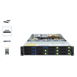 Gigabyte R283-ZF0-AAL1 Dual AMD EPYC 9005/9004 2U, 24xDDR5, 4x Dual slot Gen5 GPUs, 8x 3.5/2.5 Gen5 NVMe/SATA/SAS, 4 x 3