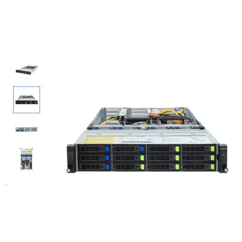 Gigabyte R283-ZF0-AAL1 Dual AMD EPYC 9005/9004 2U, 24xDDR5, 4x Dual slot Gen5 GPUs, 8x 3.5/2.5 Gen5 NVMe/SATA/SAS, 4 x 3