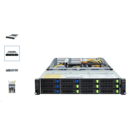 Gigabyte R283-ZF0-AAL1 Dual AMD EPYC 9005/9004 2U, 24xDDR5, 4x Dual slot Gen5 GPUs, 8x 3.5/2.5 Gen5 NVMe/SATA/SAS, 4 x 3