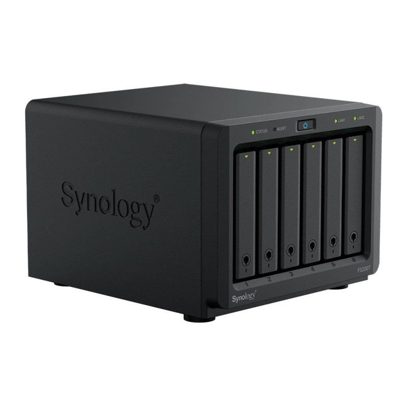Synology FlashStation FS200T, 6-bay 2,5" NAS, CPU QC Celeron J4125 64bit, RAM 4GB, 2x USB 3.2, LAN 1x 2.5Gb + 1x 1Gb