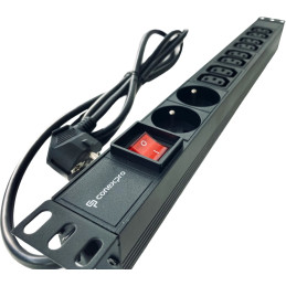 Conexpro 19" rozvodný panel 8x 230V FR, 16A, 1.4m, černý