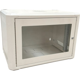 Conexpro jednodílný rozvaděč 19" 6U/400mm, FLAT PACK, skleněné dveře