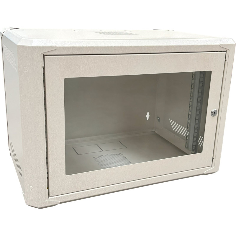 Conexpro jednodílný rozvaděč 19" 6U/400mm, FLAT PACK, skleněné dveře