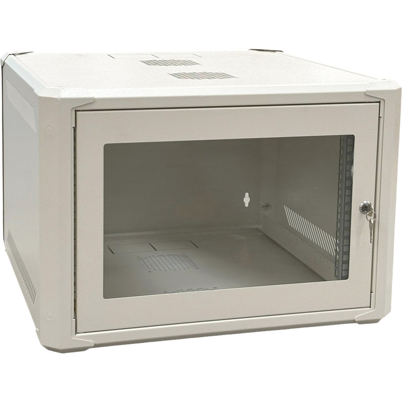 Conexpro jednodílný rozvaděč 19" 6U/600mm, FLAT PACK, skleněné dveře
