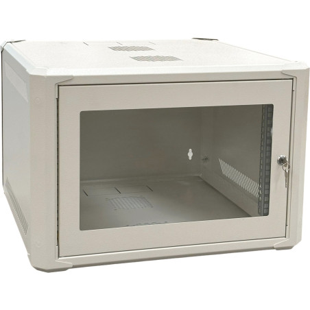 Conexpro jednodílný rozvaděč 19" 6U/600mm, FLAT PACK, skleněné dveře
