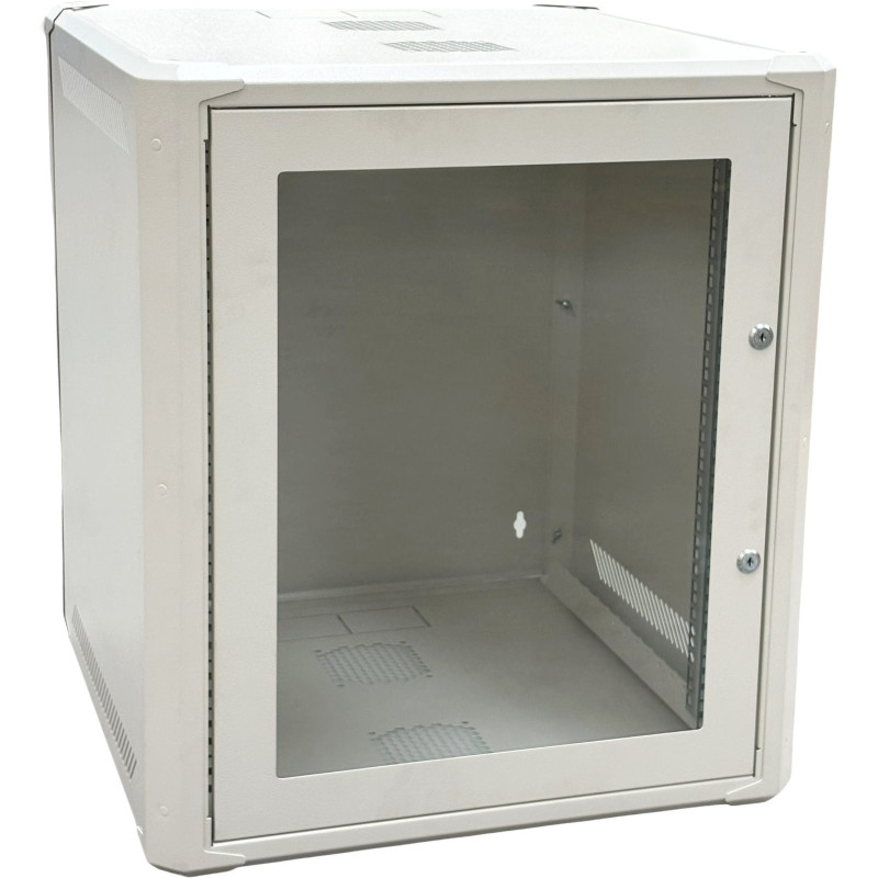 Conexpro jednodílný rozvaděč 19" 12U/600mm, FLAT PACK, skleněné dveře
