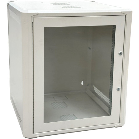 Conexpro jednodílný rozvaděč 19" 12U/600mm, FLAT PACK, skleněné dveře