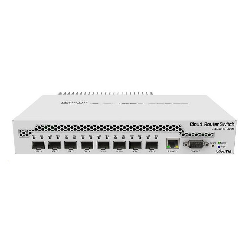MikroTik Cloud Router Switch CRS309-1G-8S+IN, 1x LAN, 8SFP+, PoE 802.3af/at, L5