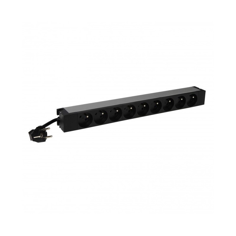 LEGRAND PDU Základní, 1U-19", výstup 9x 230V (CZ/FR), 1-fáze 16A, vstup CZ vidlice - kabel 3m