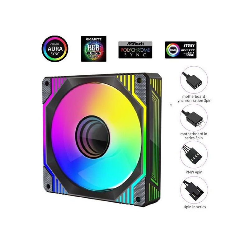 1stCOOL AURA EVO Mirror ARGB PWM ventilátor 12cm čierny