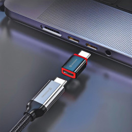 Swissten Nabíjecí Adaptér S Blokací Dat Dataguard USB-C  / USB-C  Černý