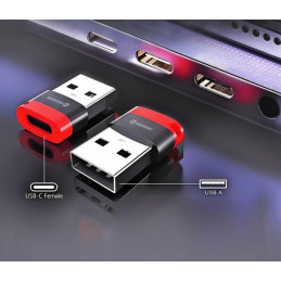 Swissten Nabíjecí Adaptér S Blokací Dat Dataguard USB-A  / USB-C  Černý