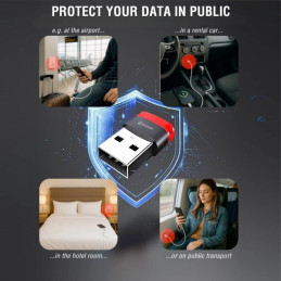 Swissten Nabíjecí Adaptér S Blokací Dat Dataguard USB-A  / USB-C  Černý