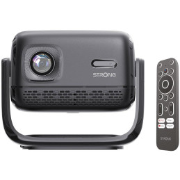 STRONG projektor MIRA-LITE/ LCD/ FHD (1920x1080)/ 260 ANSI lm/ USB 2.0/ HDMI/ BT/ Wi-Fi/ Repro/ Google TV/ šedý