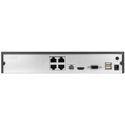 HiLook Powered by HIKVISION/ NVR-104MH-D/4P(D)/ 4 kamery/ 4x PoE/ 6Mpix/ HDMI/ VGA/ 1x RJ45/ kov