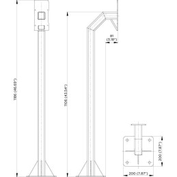 2N IP Force a Safety - Sloupek pro instalaci 120cm