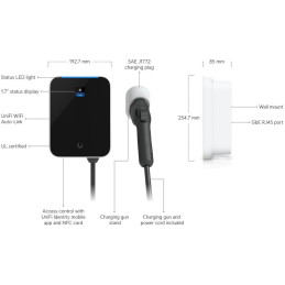 Ubiquiti UniFi EV Station Lite - Nabíjecí stanice pro elektromobily, 22kW, 400V/32A, IEC 62196-2 Typ 2, Wi-Fi, IP55,