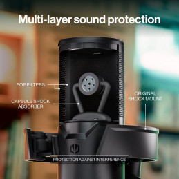 Endorfy mikrofon Solum 2 Core / kardioidní / kovový / pop filtr / shock mount /  USB-C / černý