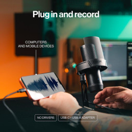 Endorfy mikrofon Solum 2 Core / kardioidní / kovový / pop filtr / shock mount /  USB-C / černý