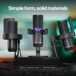 Endorfy mikrofon Solum 2 Core / kardioidní / kovový / pop filtr / shock mount /  USB-C / černý