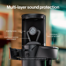 Endorfy mikrofon Solum 2 Pro / stealth RGB / kardioidní / pop filtr / shock mount / černý